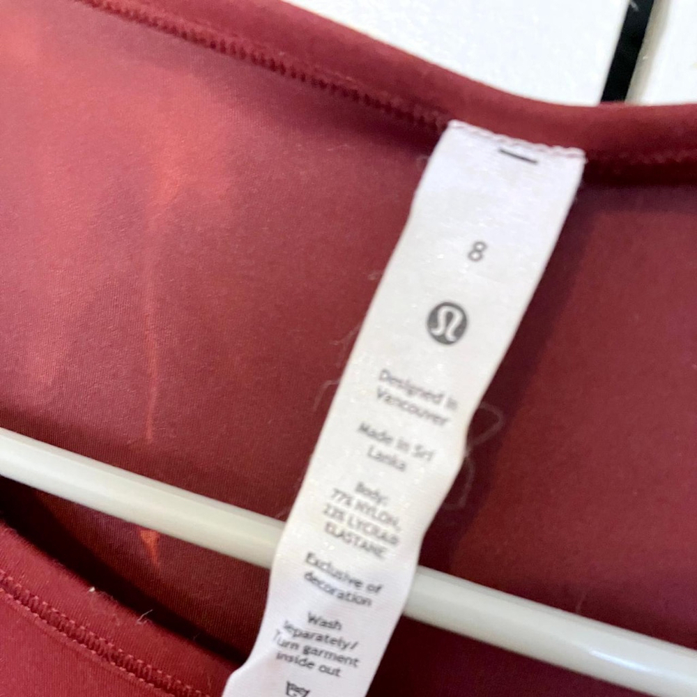 🍷✨ LULULEMON WUNDER TRAIN CROPPED LONG SLEEVE (MERLOT WASH, SIZE 8) ✨🍷 - Picture 3 of 3